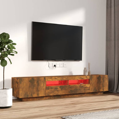 2Dílný Set Tv Skříněk S Led Světly Kompozitní Dřevo