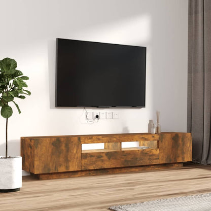 2Dílný Set Tv Skříněk S Led Světly Kompozitní Dřevo
