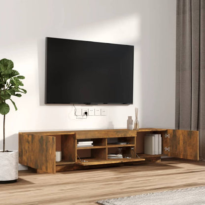 2Dílný Set Tv Skříněk S Led Světly Kompozitní Dřevo