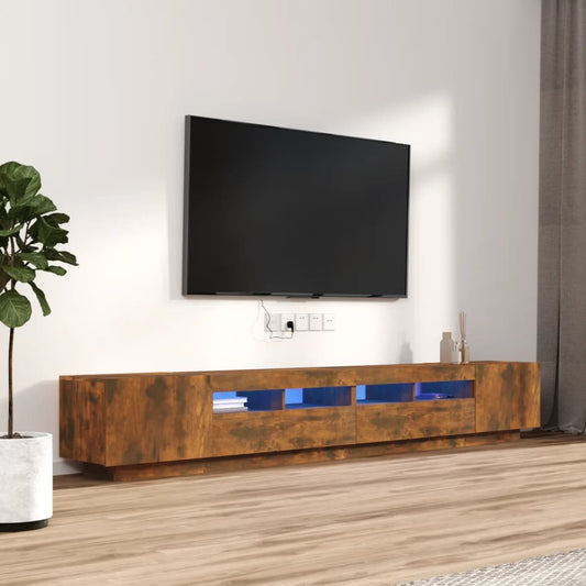 3Dílný Set Tv Skříněk S Led Světly Kompozitní Dřevo