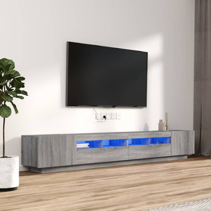 3Dílný Set Tv Skříněk S Led Světly Kompozitní Dřevo