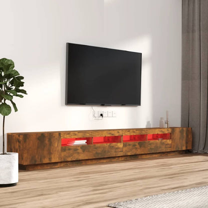 3Dílný Set Tv Skříněk S Led Světly Kompozitní Dřevo