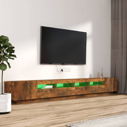 3Dílný Set Tv Skříněk S Led Světly Kompozitní Dřevo