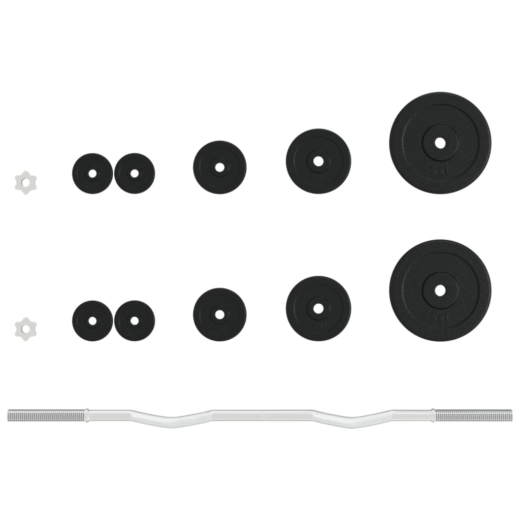 Obouruční Činka Se Závažím Litina A Chromovaná Ocel