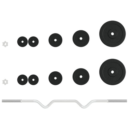 Obouruční Činka Se Závažím Litina A Chromovaná Ocel