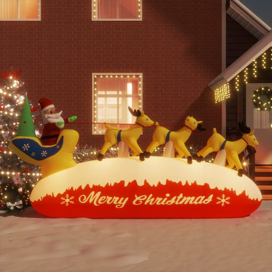 Vánoční Nafukovací Santa A Sobi S Led Diodami