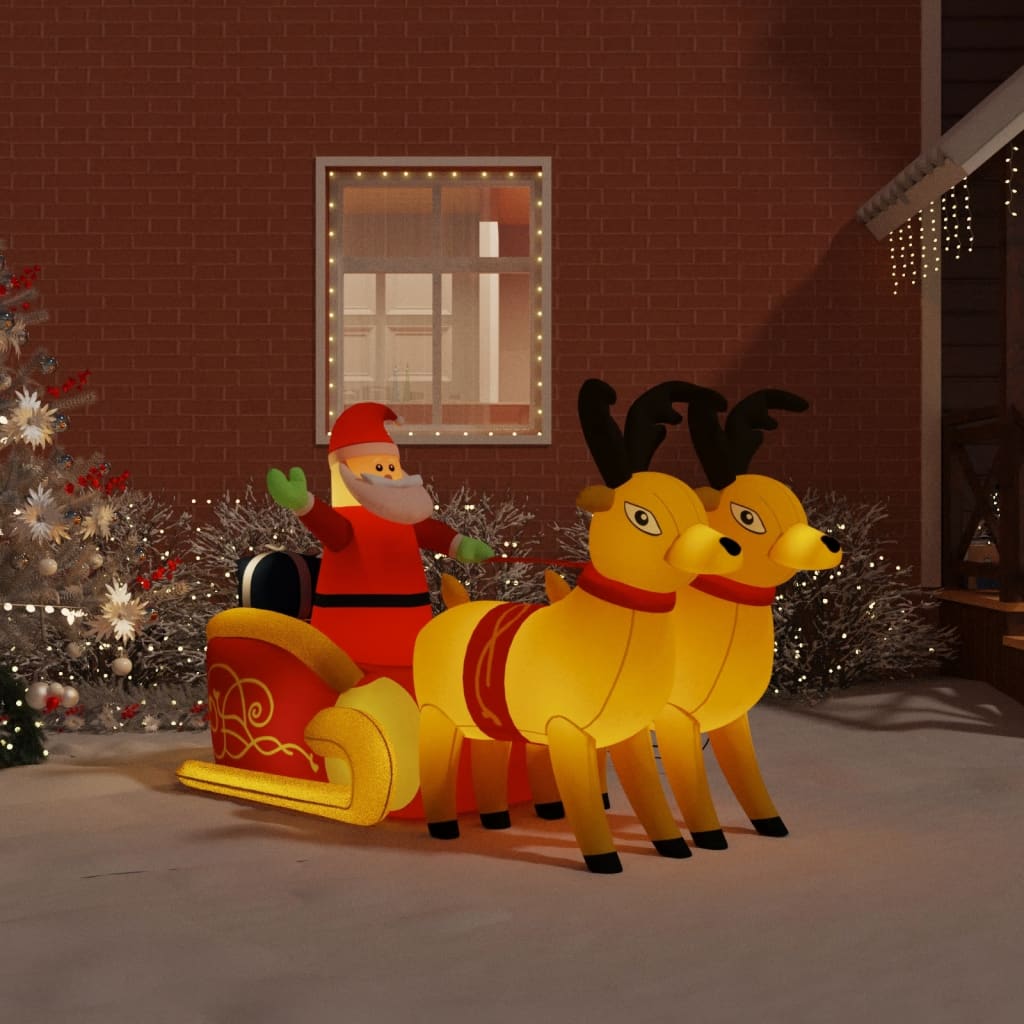 Vánoční Nafukovací Santa A Sobi S Led Diodami