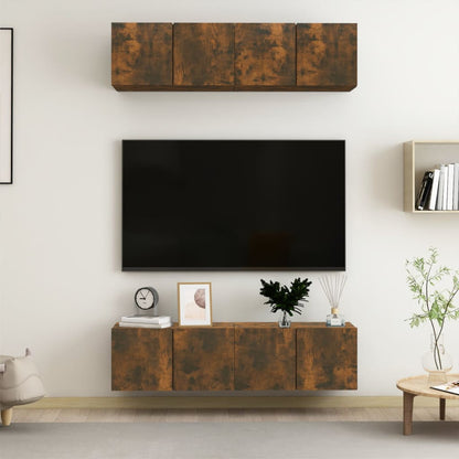 Tv Skříňky 4 Ks 80 X 30 X 30 Cm Kompozitní Dřevo