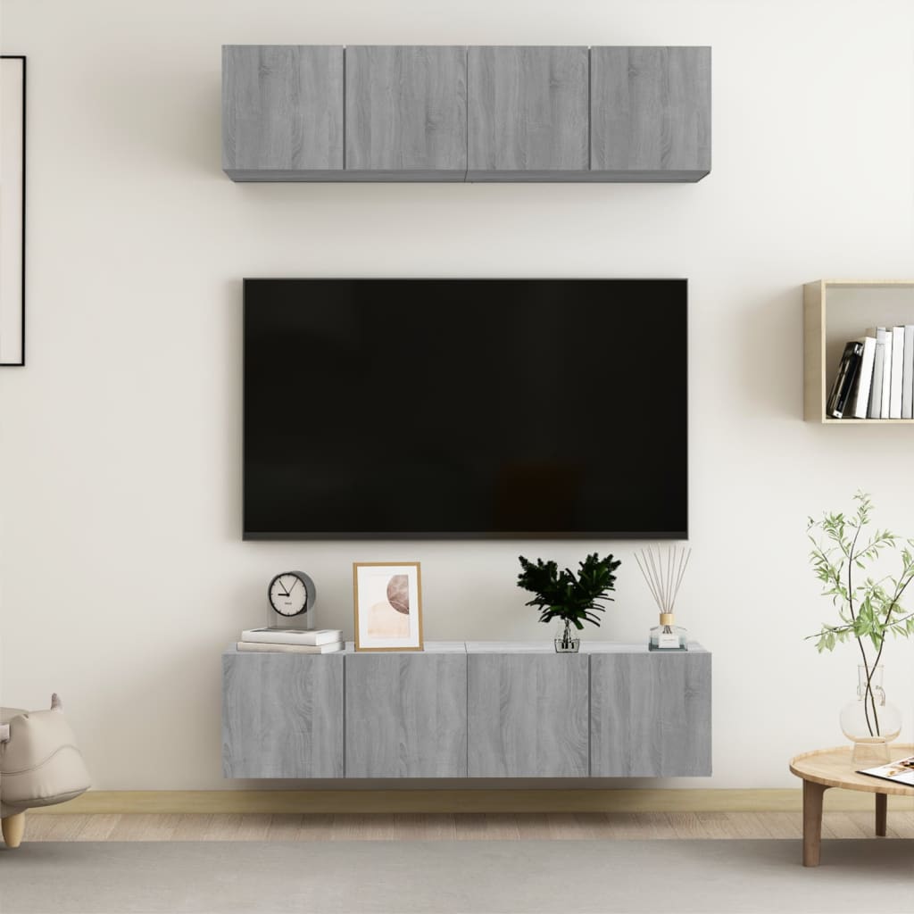 Tv Skříňky 4 Ks 80 X 30 X 30 Cm Kompozitní Dřevo