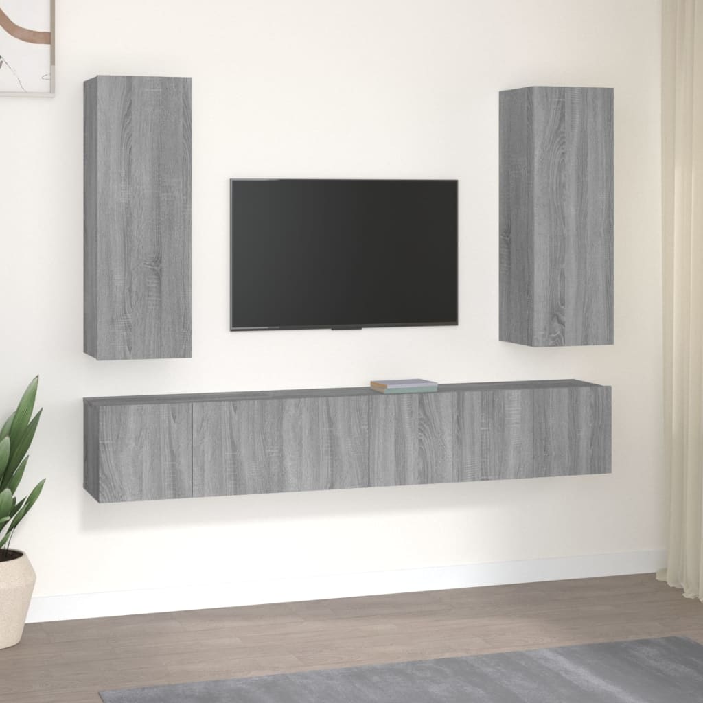 4Dílný Set Tv Skříněk Kompozitní Dřevo