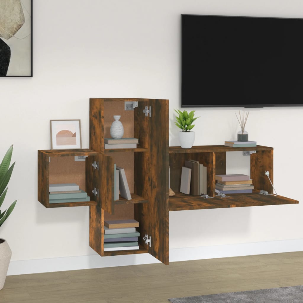 3Dílný Set Tv Skříněk Kompozitní Dřevo