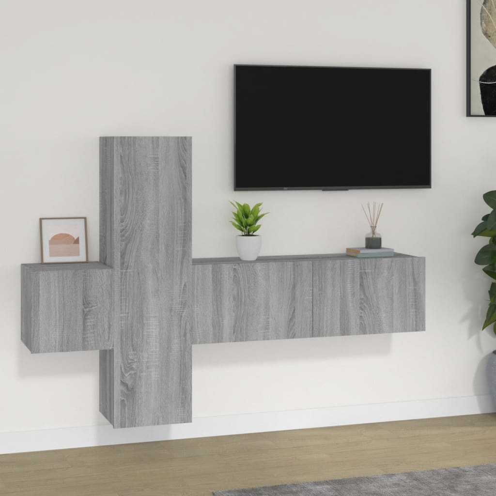 3Dílný Set Tv Skříněk Kompozitní Dřevo