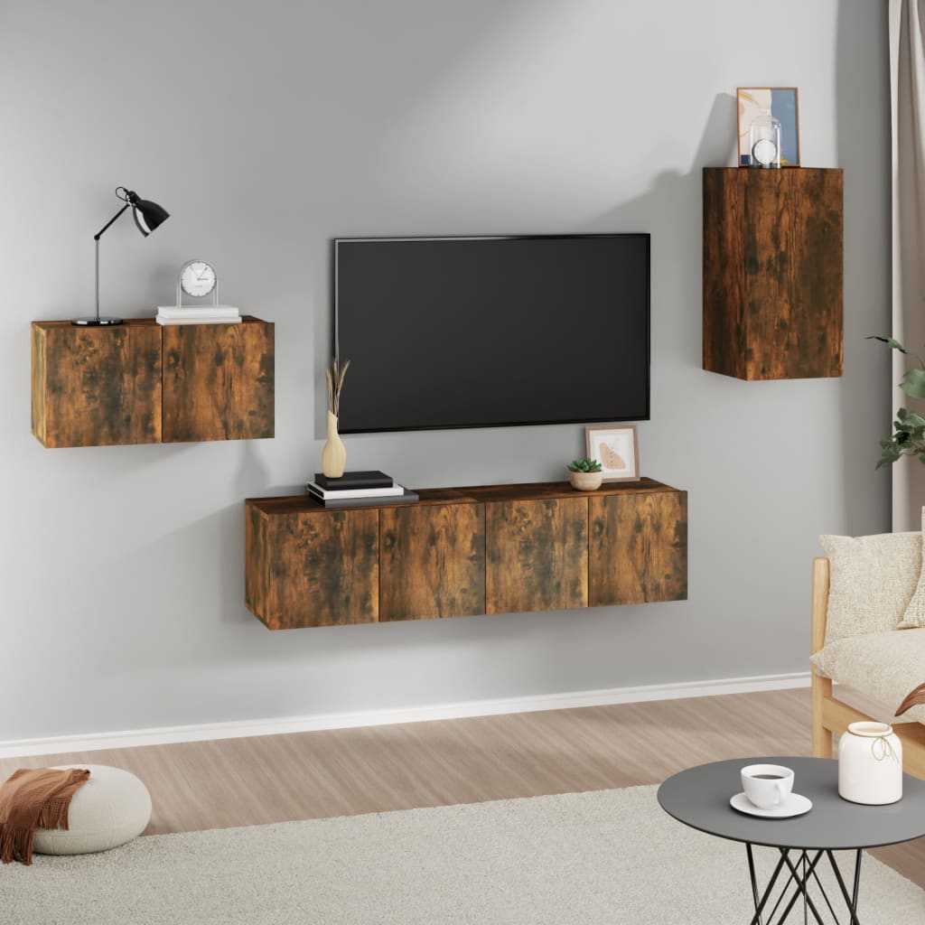 4Dílný Set Tv Skříněk Kompozitní Dřevo
