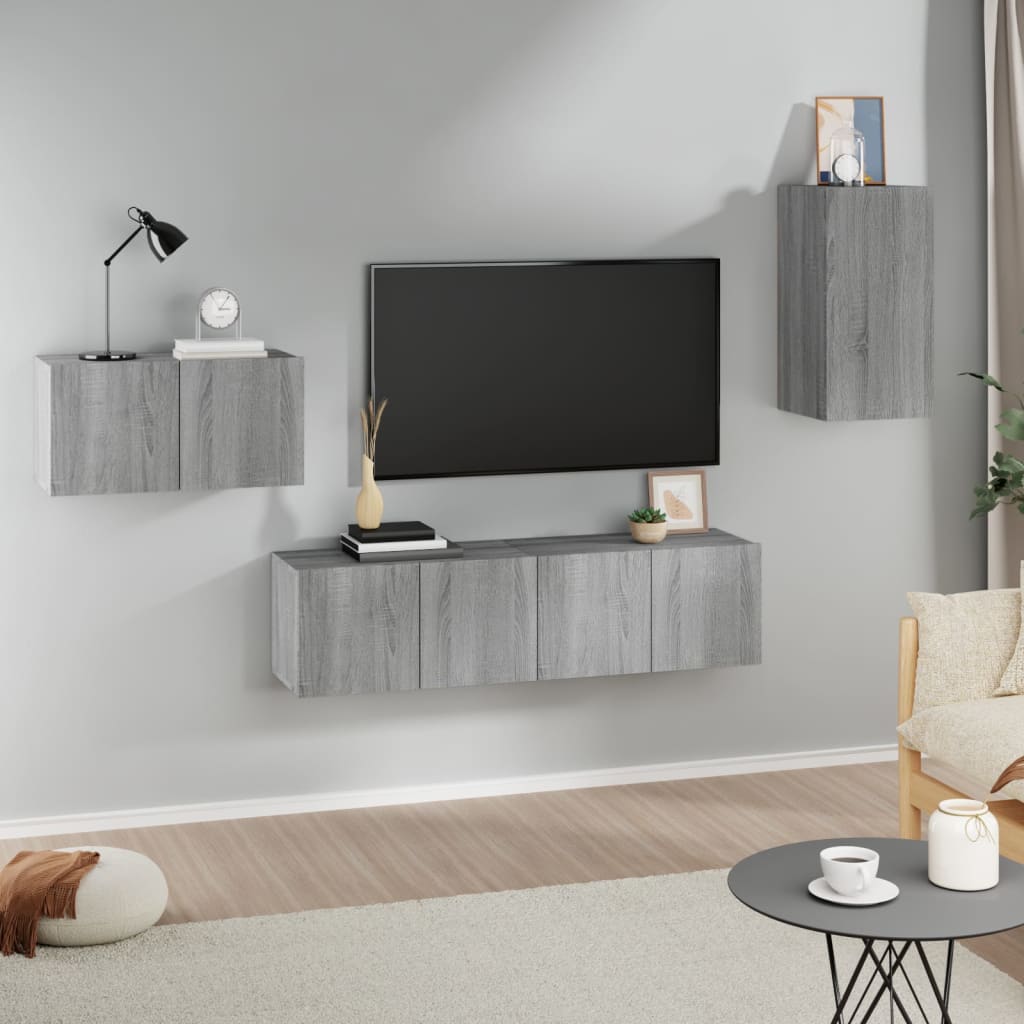 4Dílný Set Tv Skříněk Kompozitní Dřevo