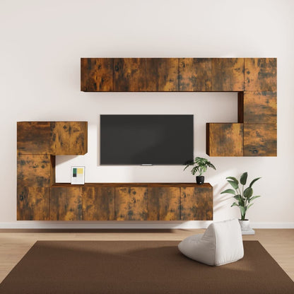 8Dílný Set Tv Skříněk Betonově Šedý Kompozitní Dřevo