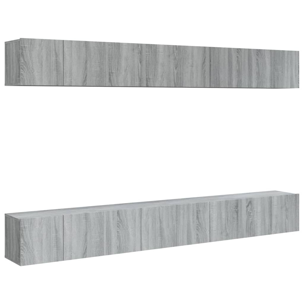 Tv Skříňky 8 Ks Šedé Sonoma 60 X 30 X 30 Cm Kompozitní Dřevo