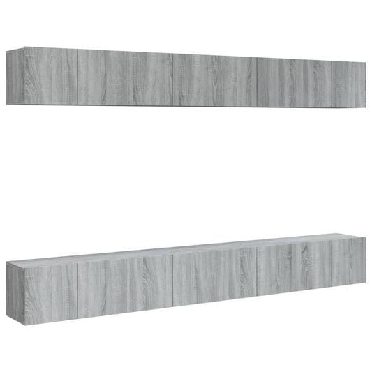 Tv Skříňky 8 Ks Šedé Sonoma 60 X 30 X 30 Cm Kompozitní Dřevo
