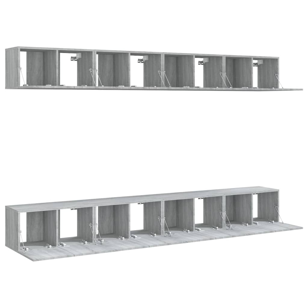Tv Skříňky 8 Ks Šedé Sonoma 60 X 30 X 30 Cm Kompozitní Dřevo