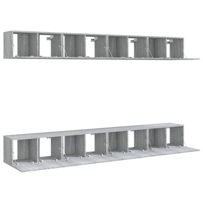 Tv Skříňky 8 Ks Šedé Sonoma 60 X 30 X 30 Cm Kompozitní Dřevo