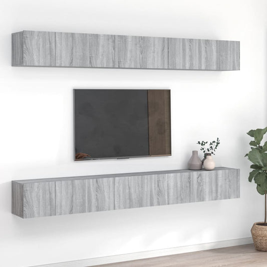 Tv Skříňky 8 Ks Šedé Sonoma 60 X 30 X 30 Cm Kompozitní Dřevo