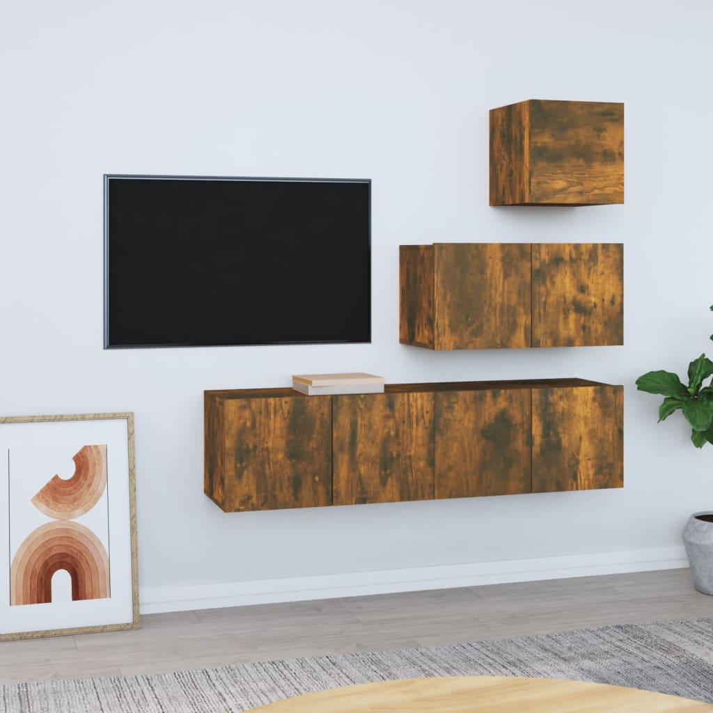 4Dílný Set Tv Skříněk Kompozitní Dřevo