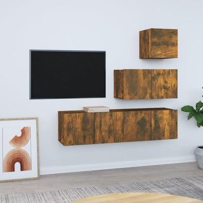 4Dílný Set Tv Skříněk Kompozitní Dřevo