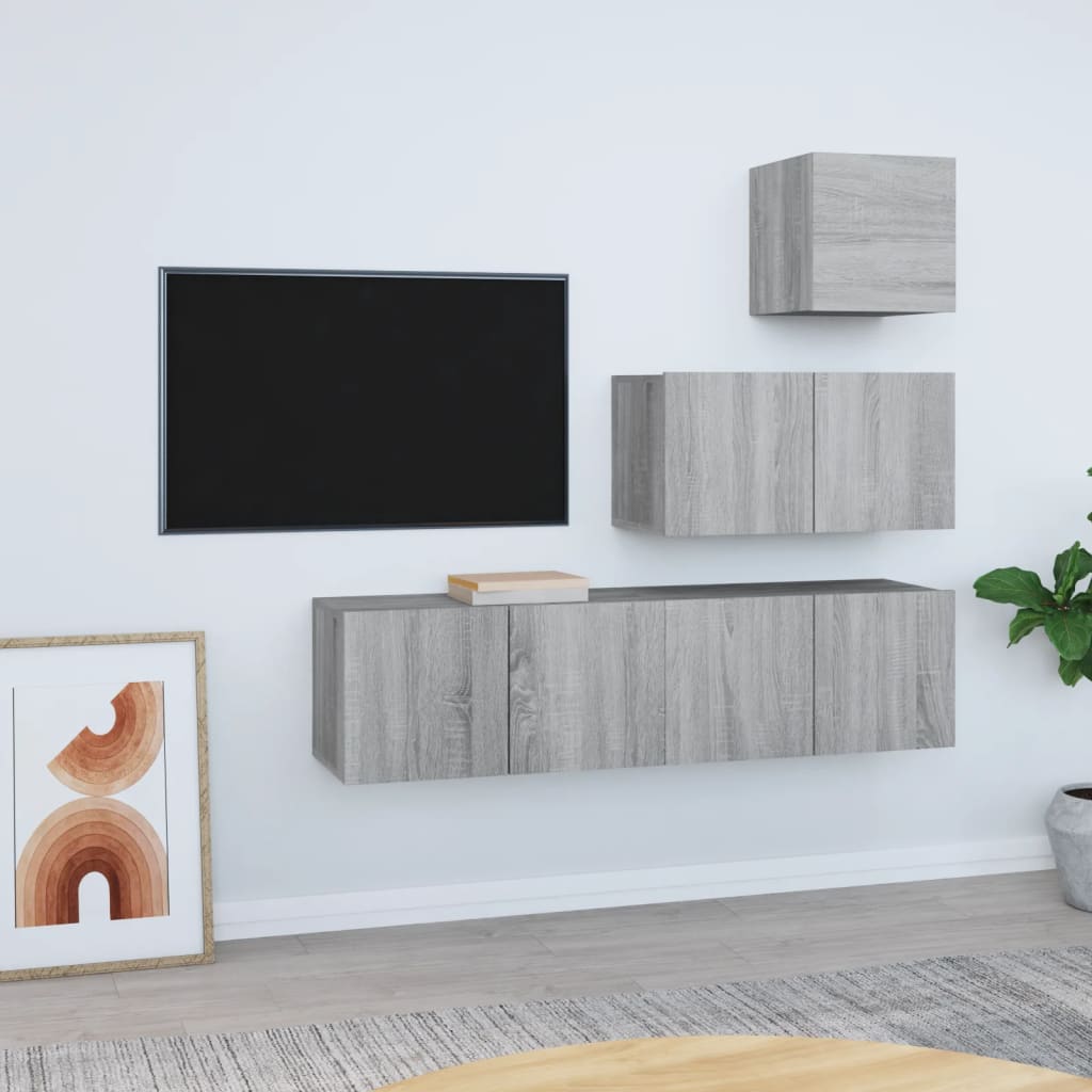 4Dílný Set Tv Skříněk Kompozitní Dřevo