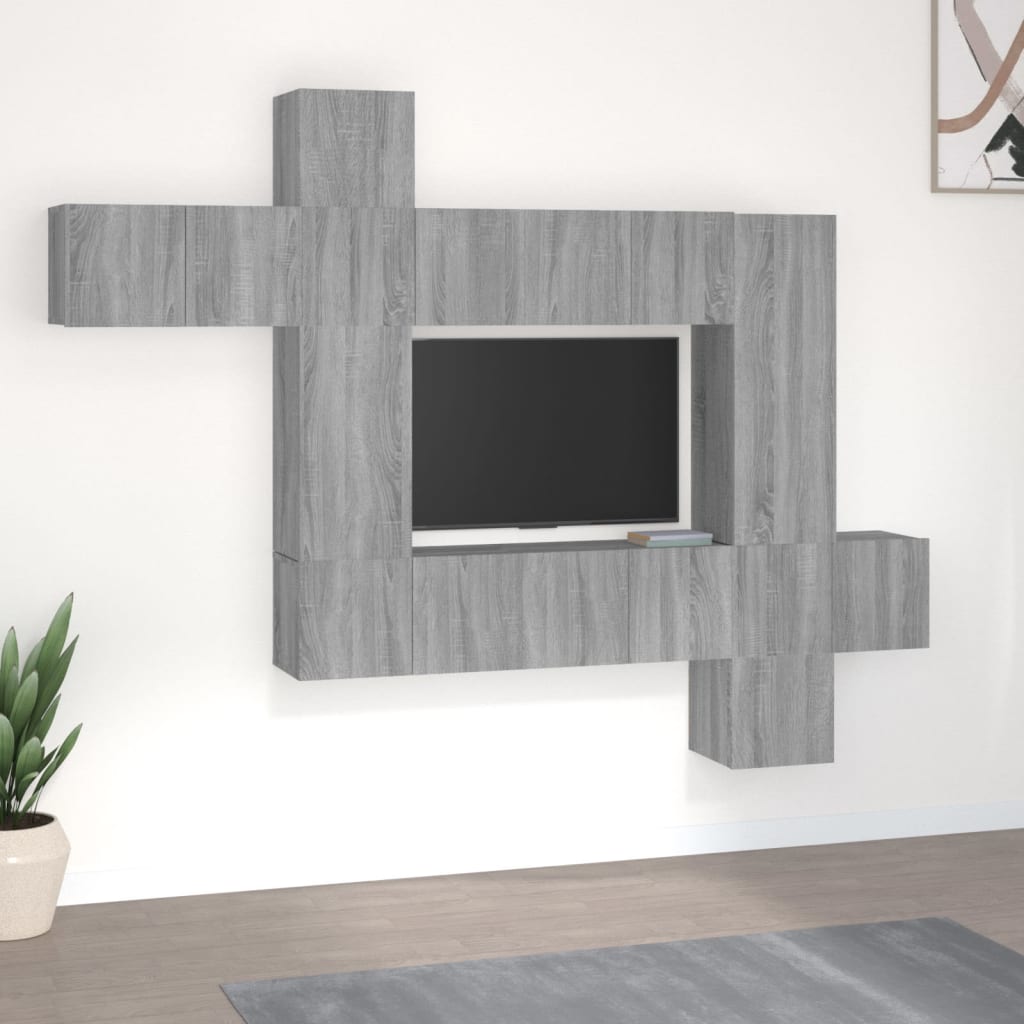 9Dílný Set Tv Skříněk Bílý Kompozitní Dřevo