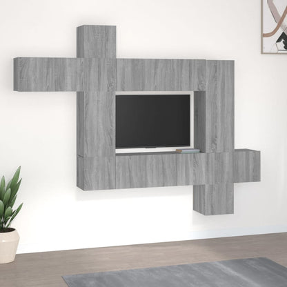 9Dílný Set Tv Skříněk Bílý Kompozitní Dřevo