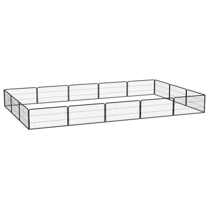 8Panelová Ohrádka Pro Psy Černá 100 X 50 Cm Práškovaná Ocel