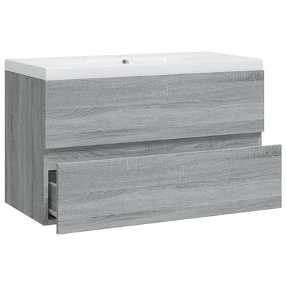 Umyvadlová Skříňka S Vestavěným Umyvadlem Šedá Sonoma Kompozit Šedá Sonoma