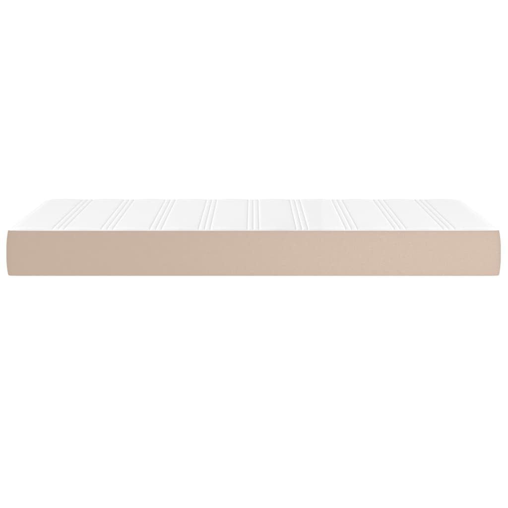 Taštičková matrace cappuccino 90 x 190 x 20 cm umělá kůže
