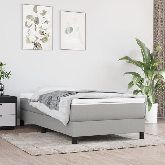Taštičková Matrace Střední Tvrdost Světle Šedá 100 X 203 X 20 Cm Textil