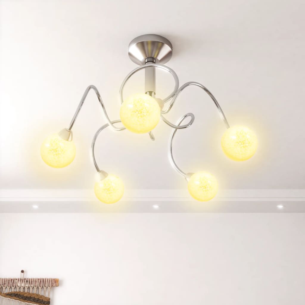 Stropní Svítidlo S Kulatými Drátěnými Stínidly Pro 5 Led G9