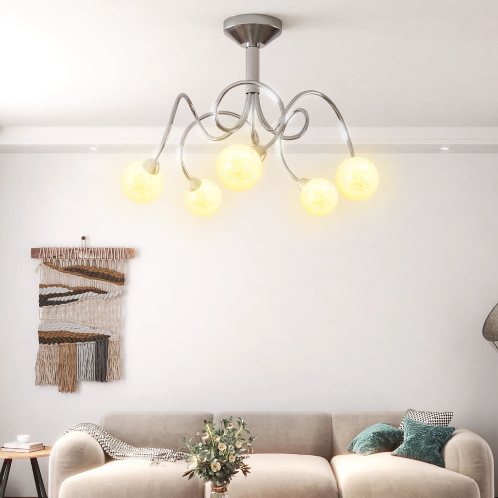Stropní Svítidlo S Kulatými Drátěnými Stínidly Pro 5 Led G9