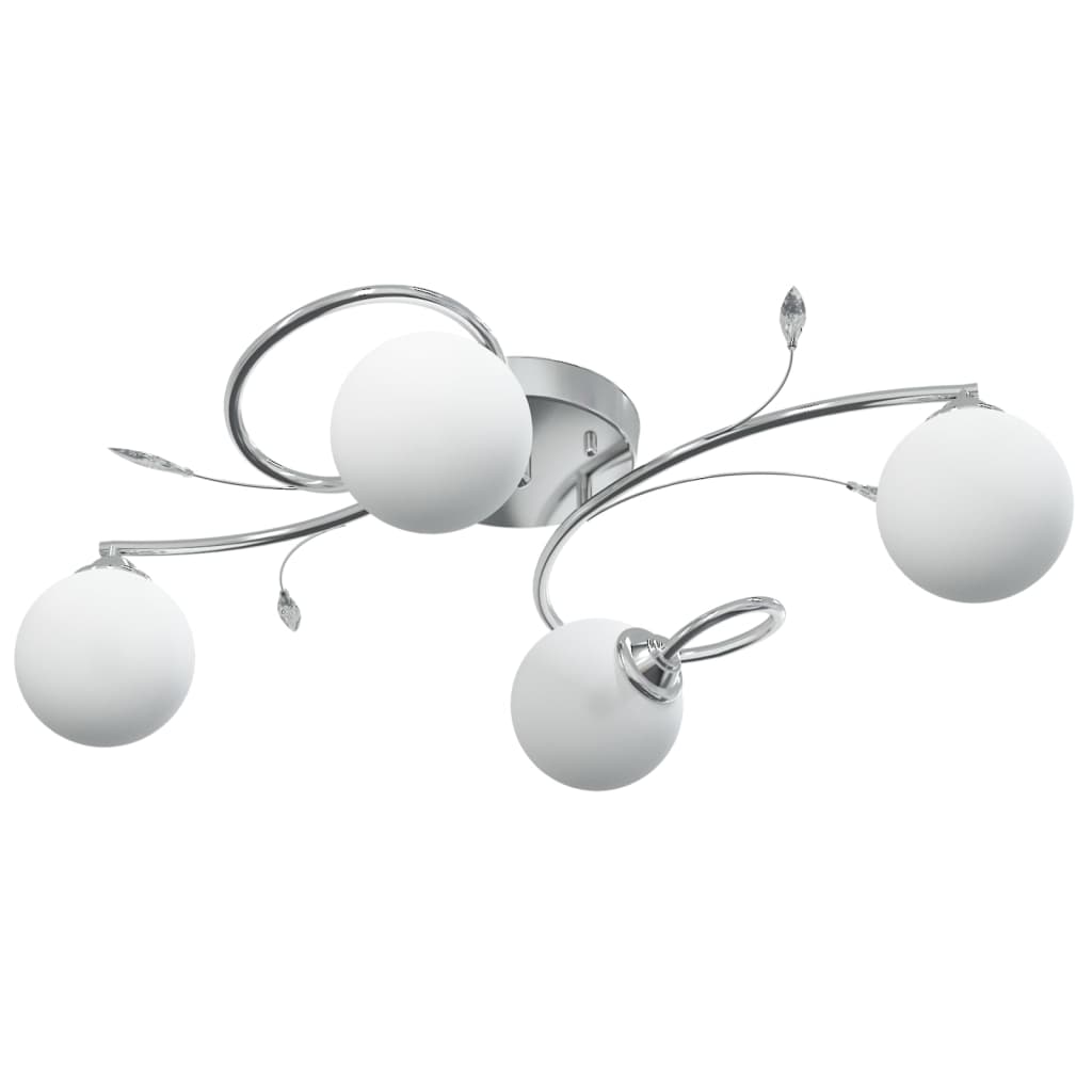 Stropní Svítidlo S Kulatými Drátěnými Stínidly Pro 4 Led G9 Béžovo-Černá