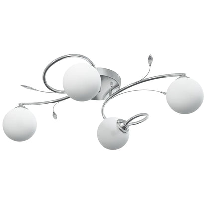 Stropní Svítidlo S Kulatými Drátěnými Stínidly Pro 4 Led G9 Béžovo-Černá