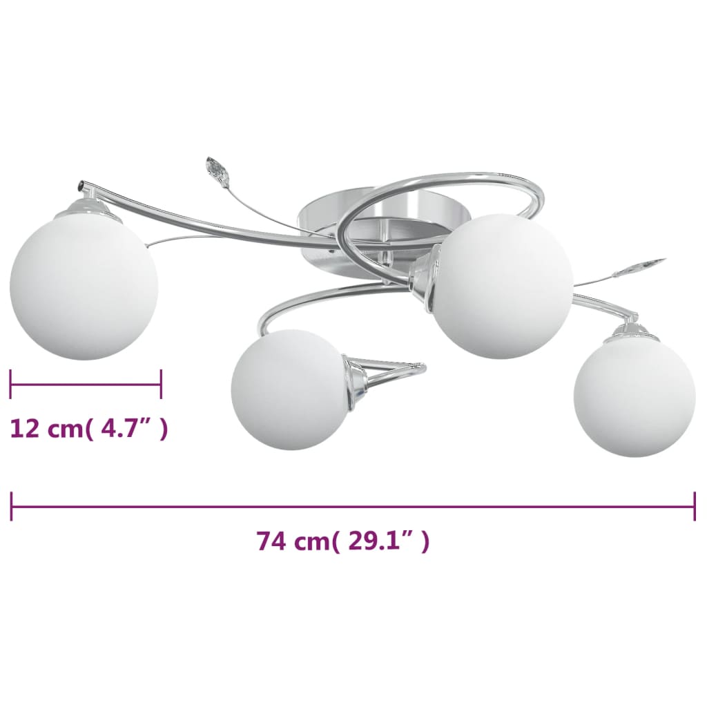 Stropní Svítidlo S Kulatými Drátěnými Stínidly Pro 4 Led G9 Béžovo-Černá