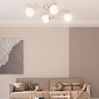 Stropní Svítidlo S Kulatými Drátěnými Stínidly Pro 4 Led G9 Béžovo-Černá
