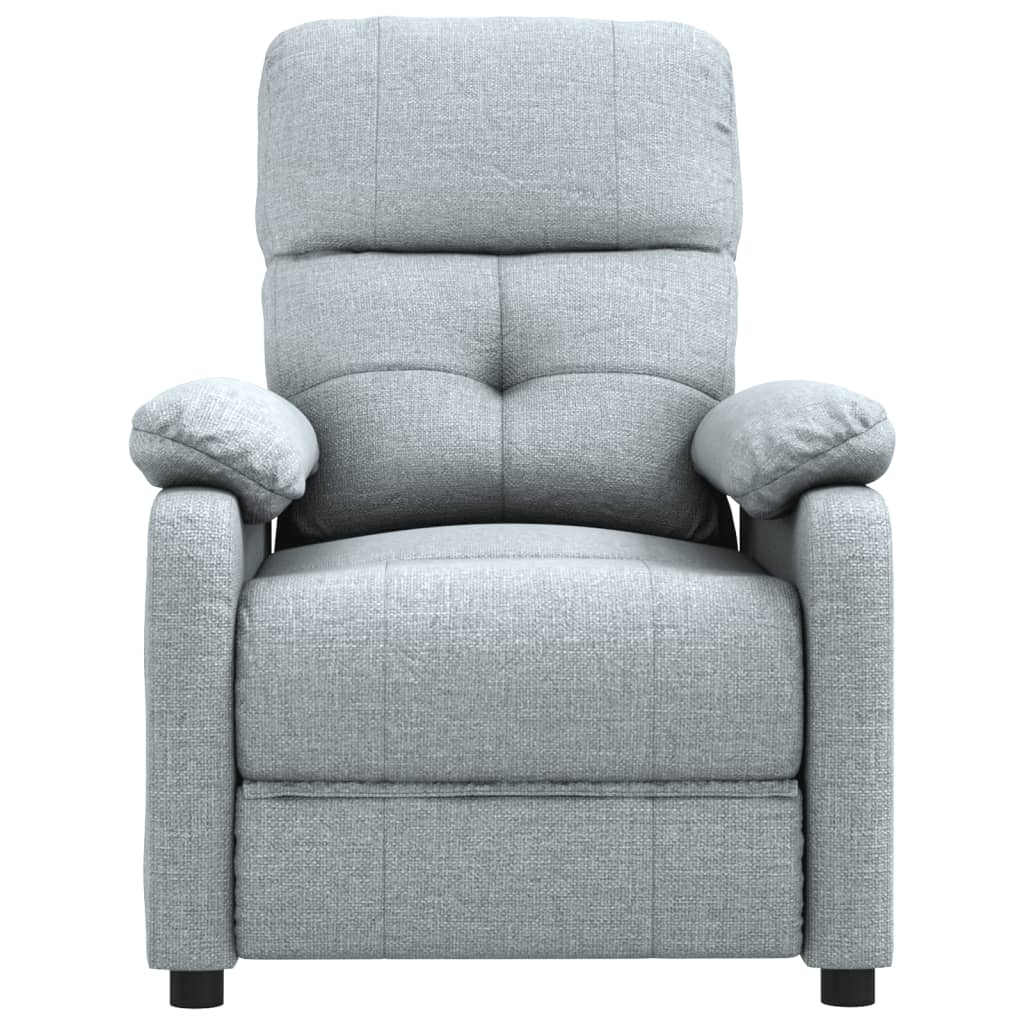 Polohovací Křeslo Světle Šedé Textil