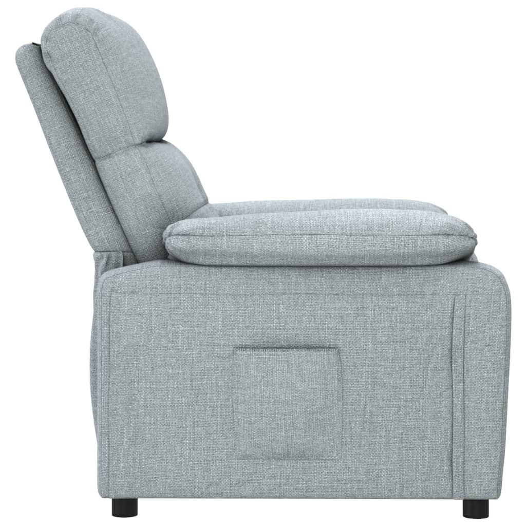 Polohovací Křeslo Světle Šedé Textil