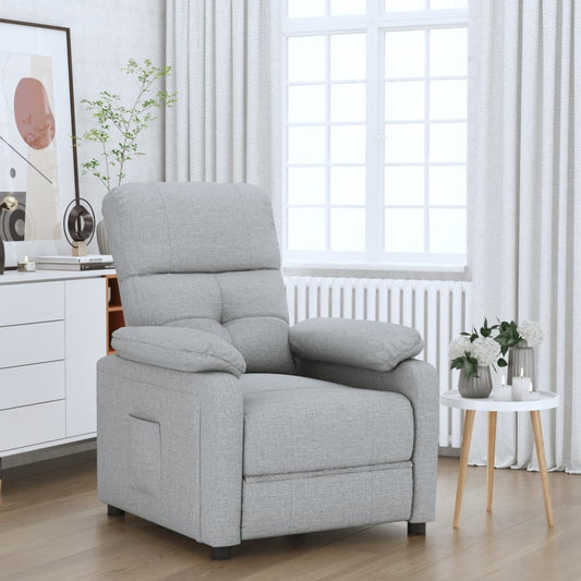 Polohovací Křeslo Světle Šedé Textil