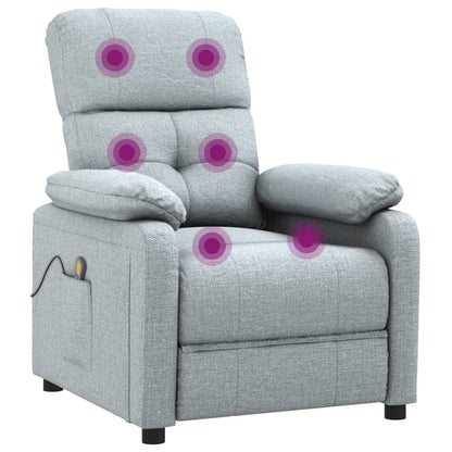 Masážní Křeslo Světle Šedé Textil
