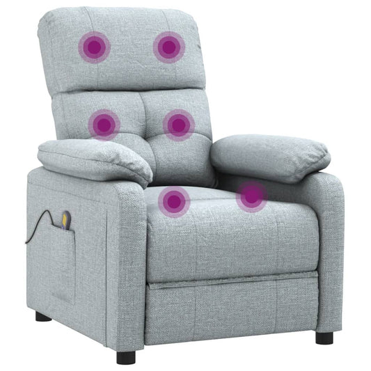 Masážní Křeslo Světle Šedé Textil