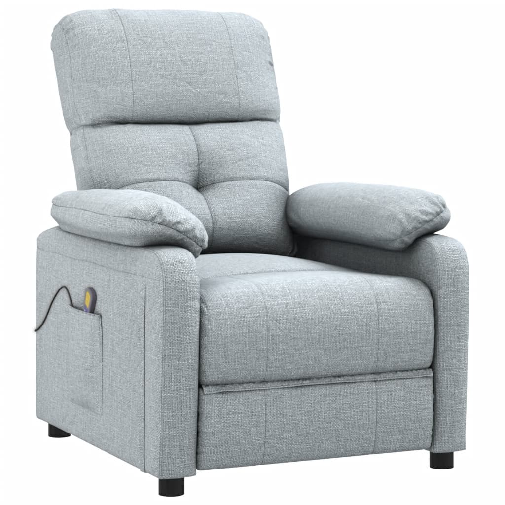 Masážní Křeslo Světle Šedé Textil