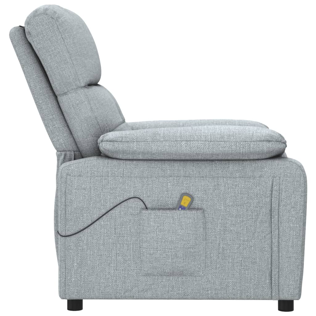 Masážní Křeslo Světle Šedé Textil