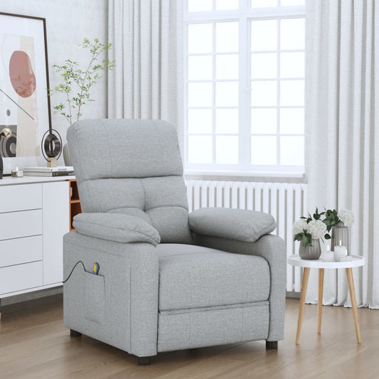 Masážní Křeslo Světle Šedé Textil