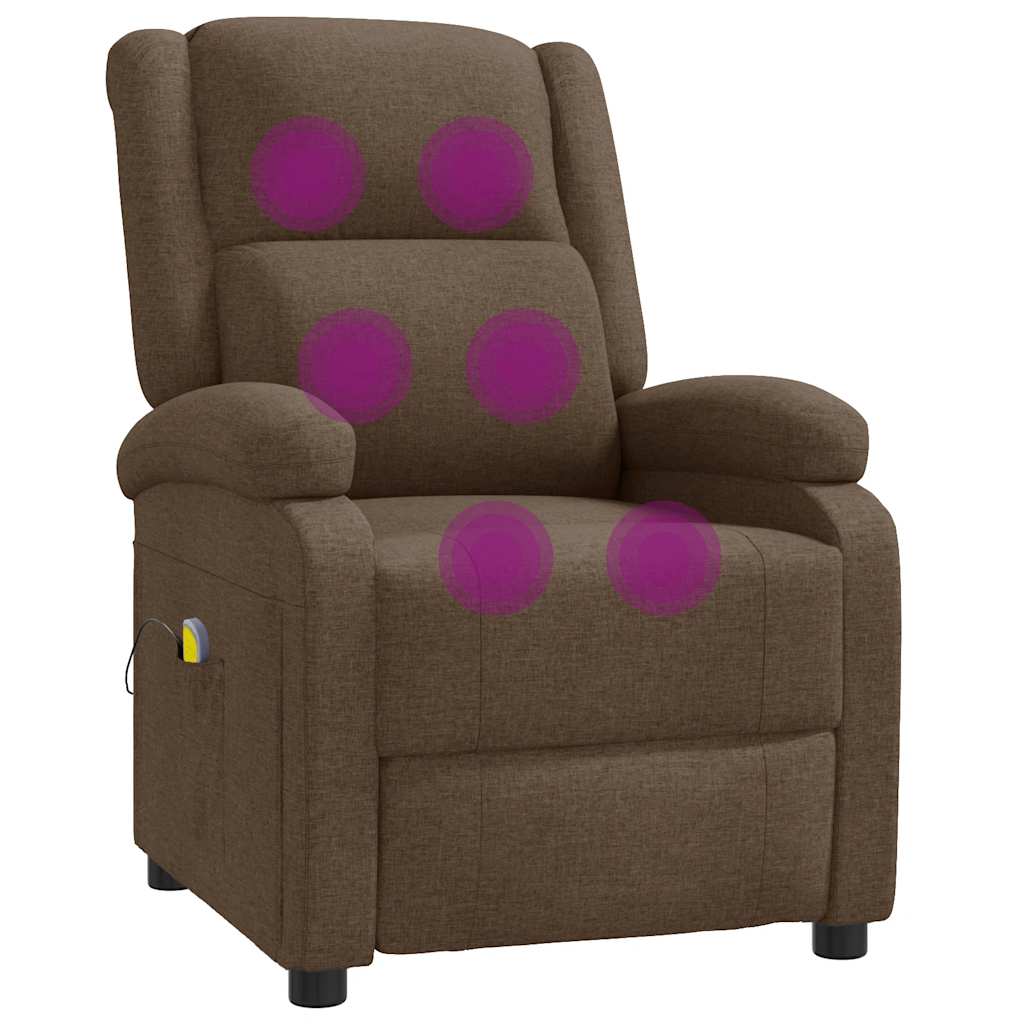 Masážní Křeslo Hnědé Textil