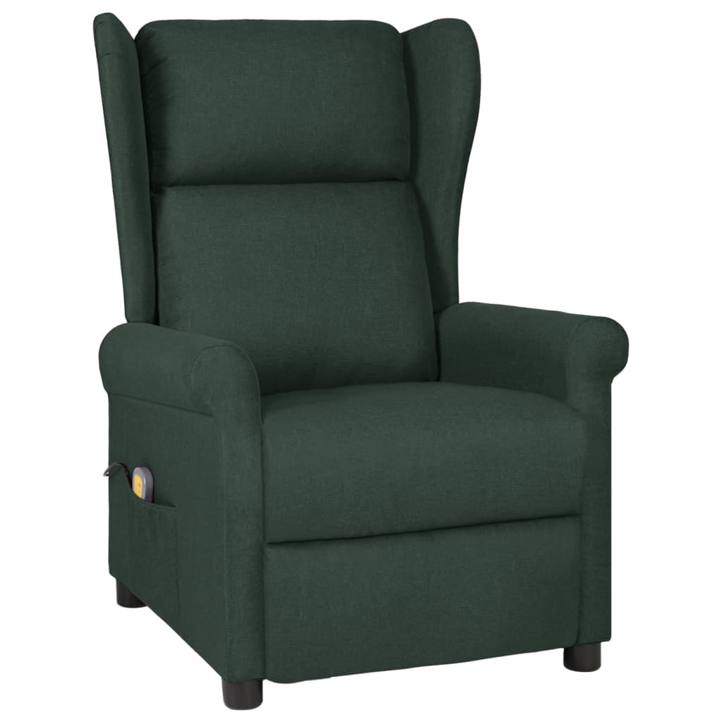 Masážní Křeslo Tmavě Zelené Textil