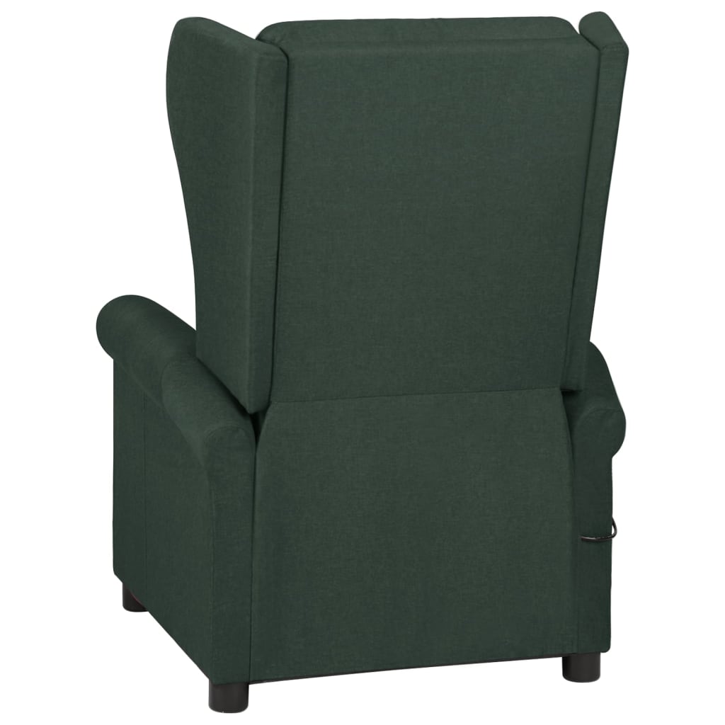 Masážní Křeslo Tmavě Zelené Textil